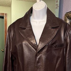 EUC Rogue Dark Brown Men’s Leather Jacket- Classic- make a statement Sz L